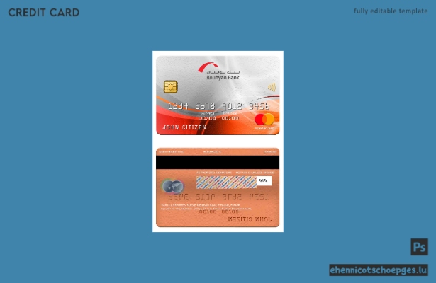 Kuwait Boubyan Bank Mastercard Beispielvorschau